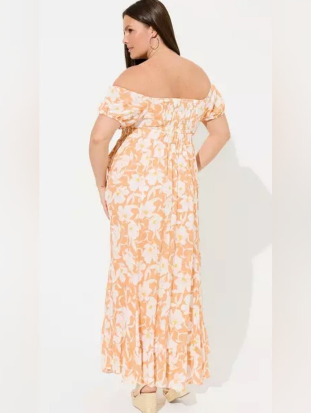 torrid Peach Floral Tie-Front Maxi Dress - Picture 11 of 13